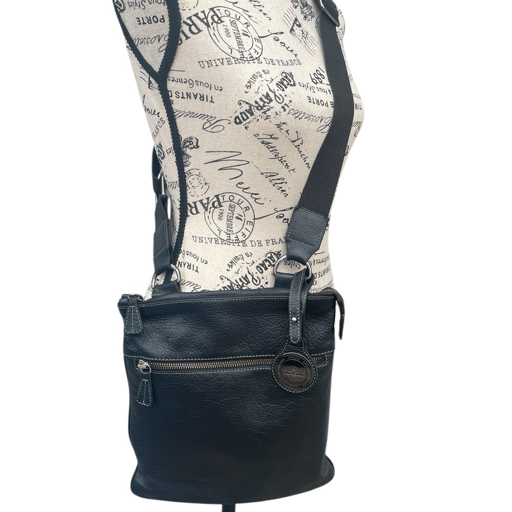 Arcadia Genuine Leather Crossbody, Black, EUC